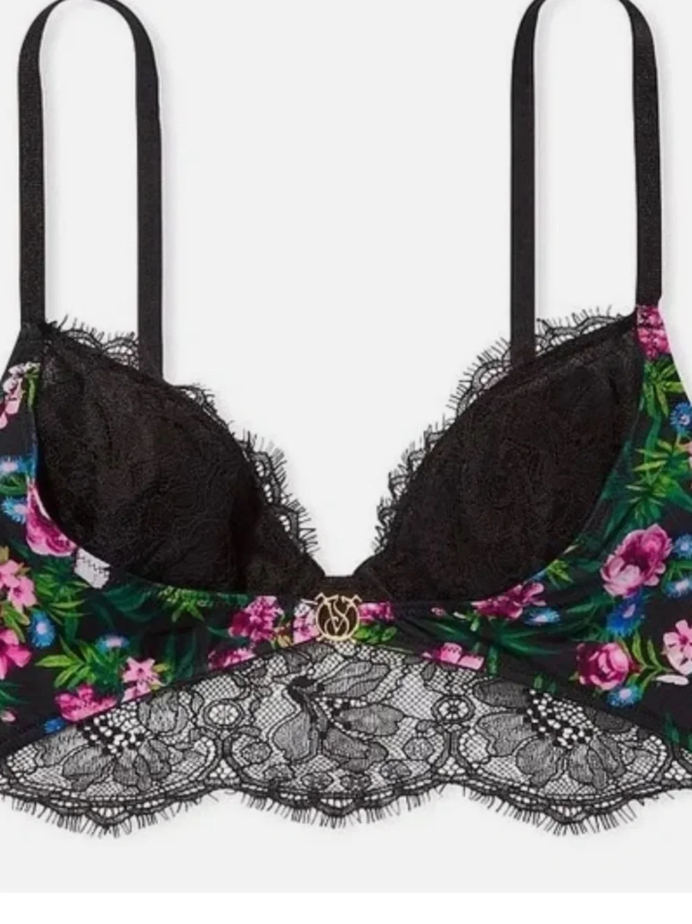 Victorias Secret So Obsessed Unlined Corset Top Bustier Bra Large Moonlit Garden
